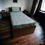نیم ست روتشکی کش دار یکنفره نخ پنبه مدل ماکائوی طوسی سبز