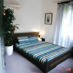 ملحفه کشدار تشک دو نفره طرح راه راه (سبزآبی) عرض160 کد MT16034303