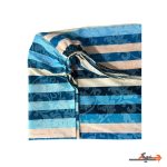 روتشکی کشدار راه راه آبی سبزآبی