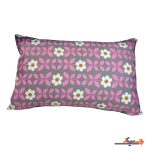 روبالشی گلگلی طرح دار نخی بهشت صورتی