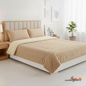 سرویس روتختی دونفره کرم نسکافه ای با لحاف