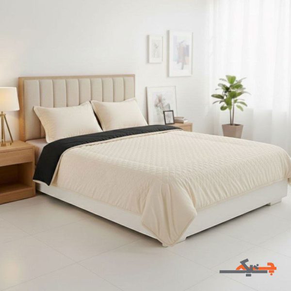 سرویس روتختی نخی دونفره مشکی کرم