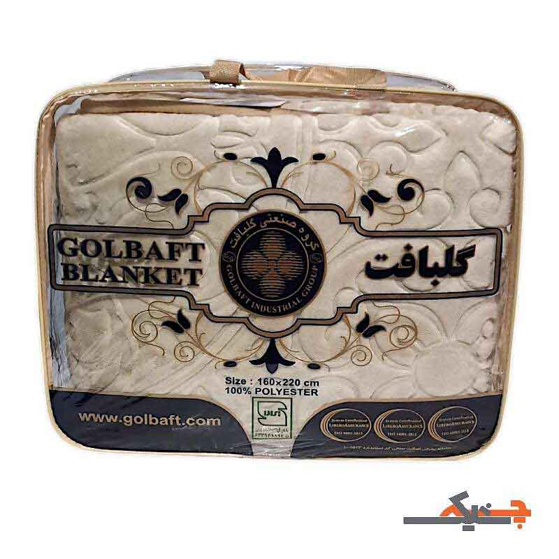 پتو گلبافت یکنفره ضخیم کرم